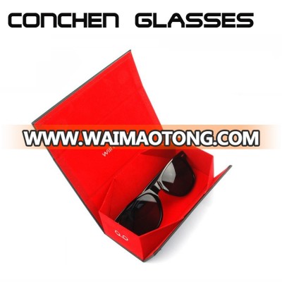 Hot sale brand name handmade folding glasses case, fashion sunglasses packaging box