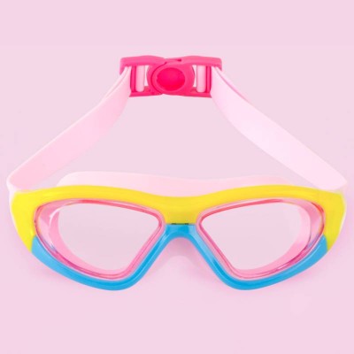 Best Quality Children Swimming Glasses Oversize Colorful Kids Google Wide View Free Swim Goggles