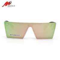 Rimless frame private label square frame sunglasses women, one piece lens sunglasses