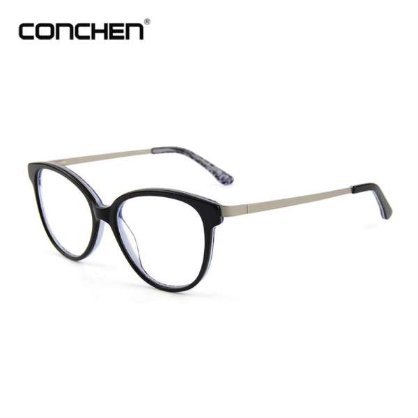 High Fashion Metal Temple Horn Rimmed Clear Lens Eye Glasses 2019